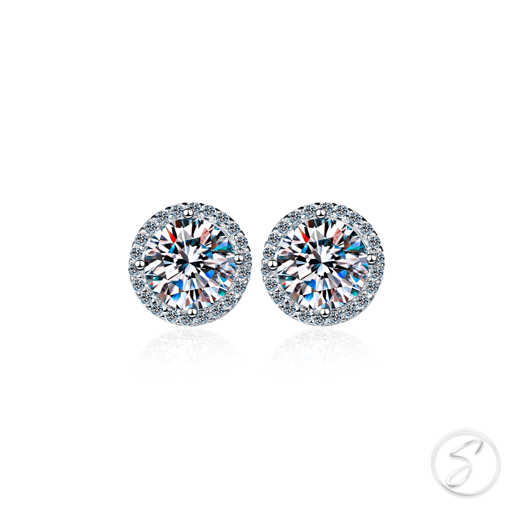 Brincos Moissanite Luz